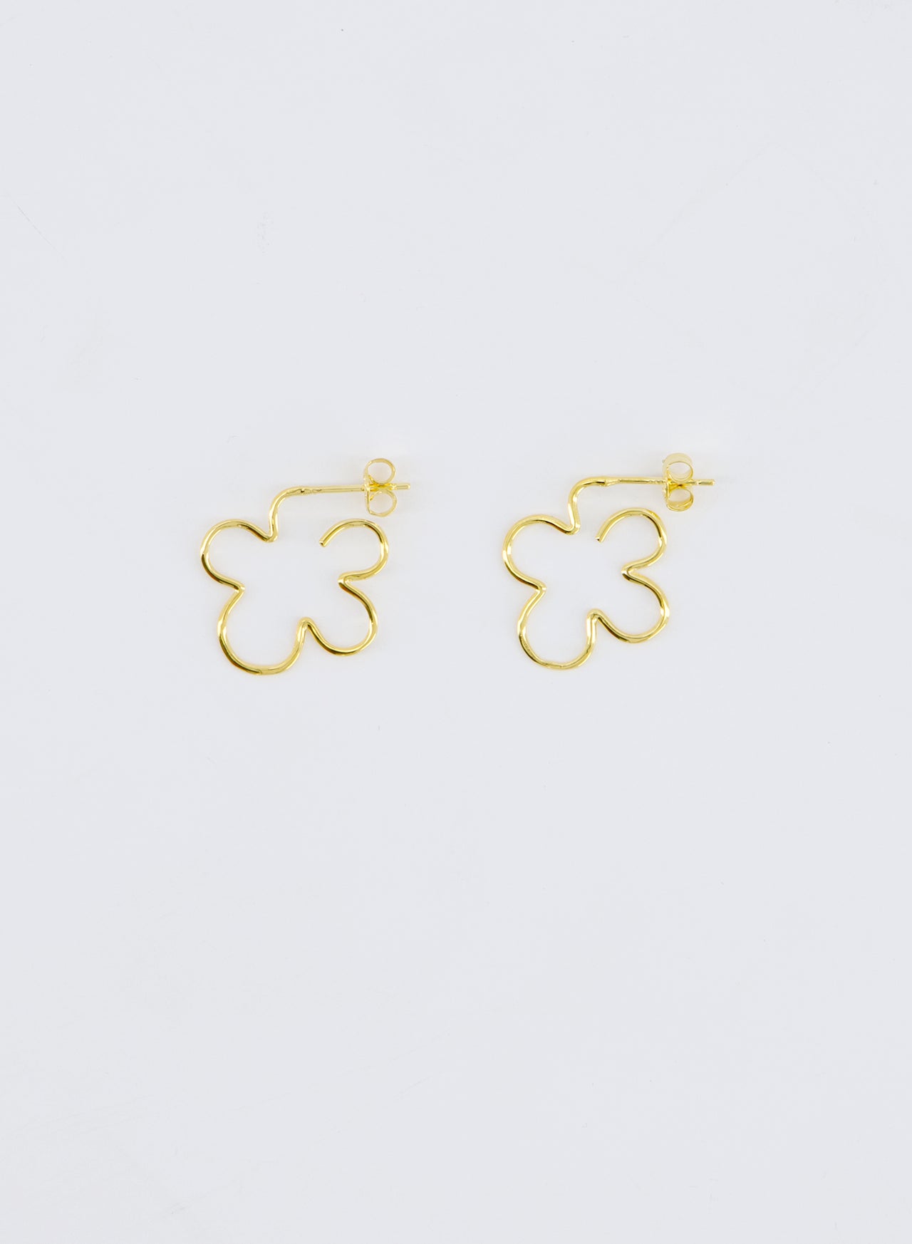 WIRE FLOWER EARRINGS • 18k Gold Vermeil