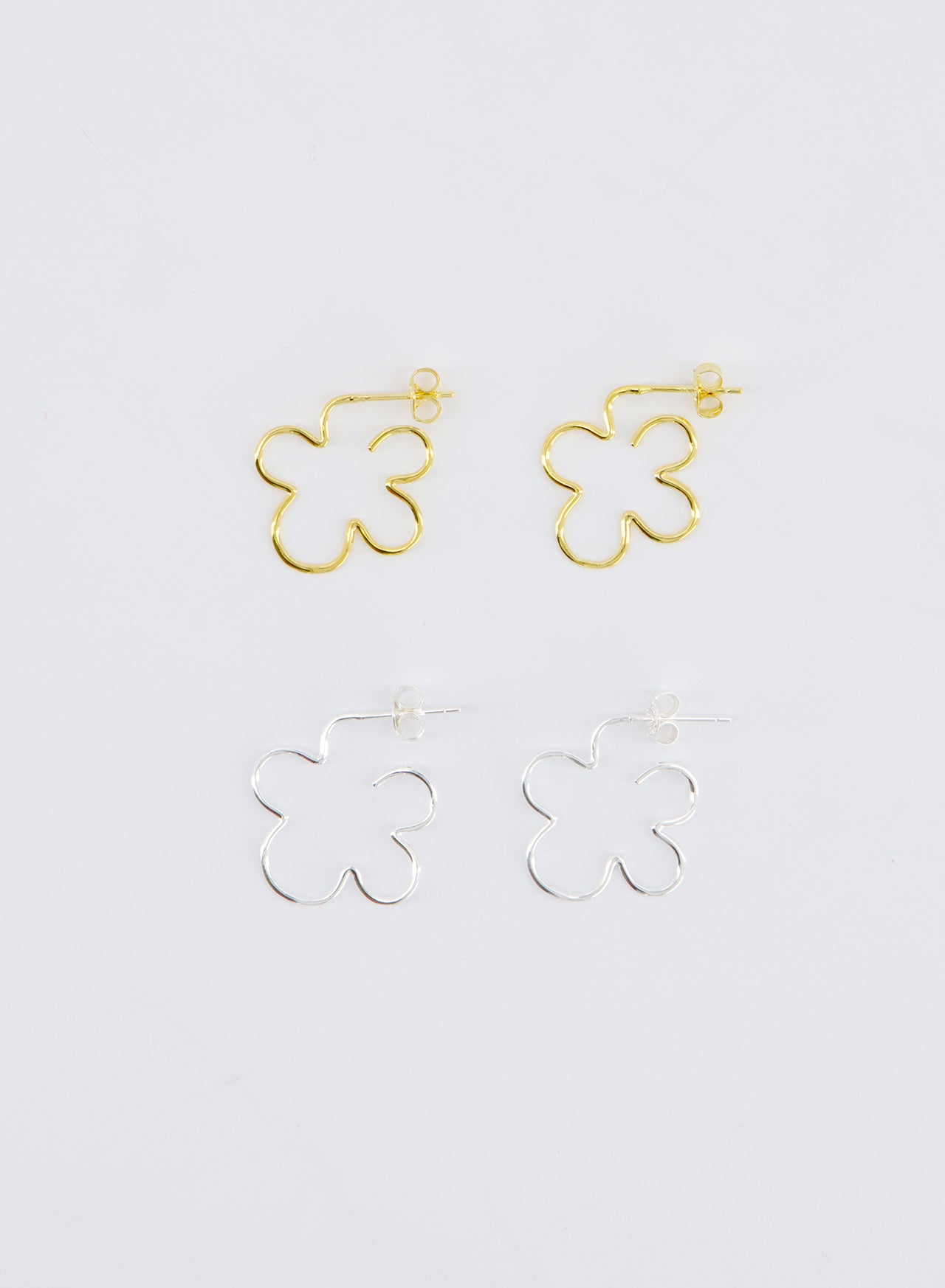 WIRE FLOWER EARRINGS • 18k Gold Vermeil