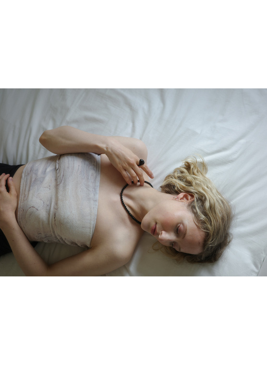 [70%OFF] Marble Terry Tube Top - Cream