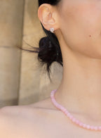 Pink Heart Gem Hoops