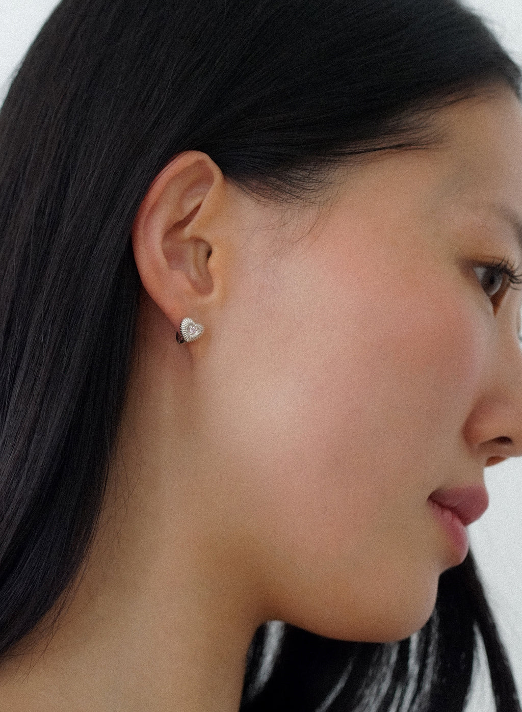 Pink Heart Gem Hoops