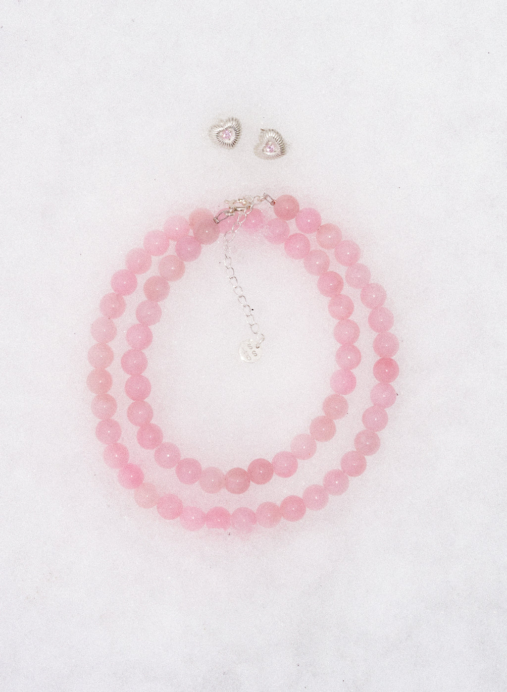 Pink Heart Gem Hoops