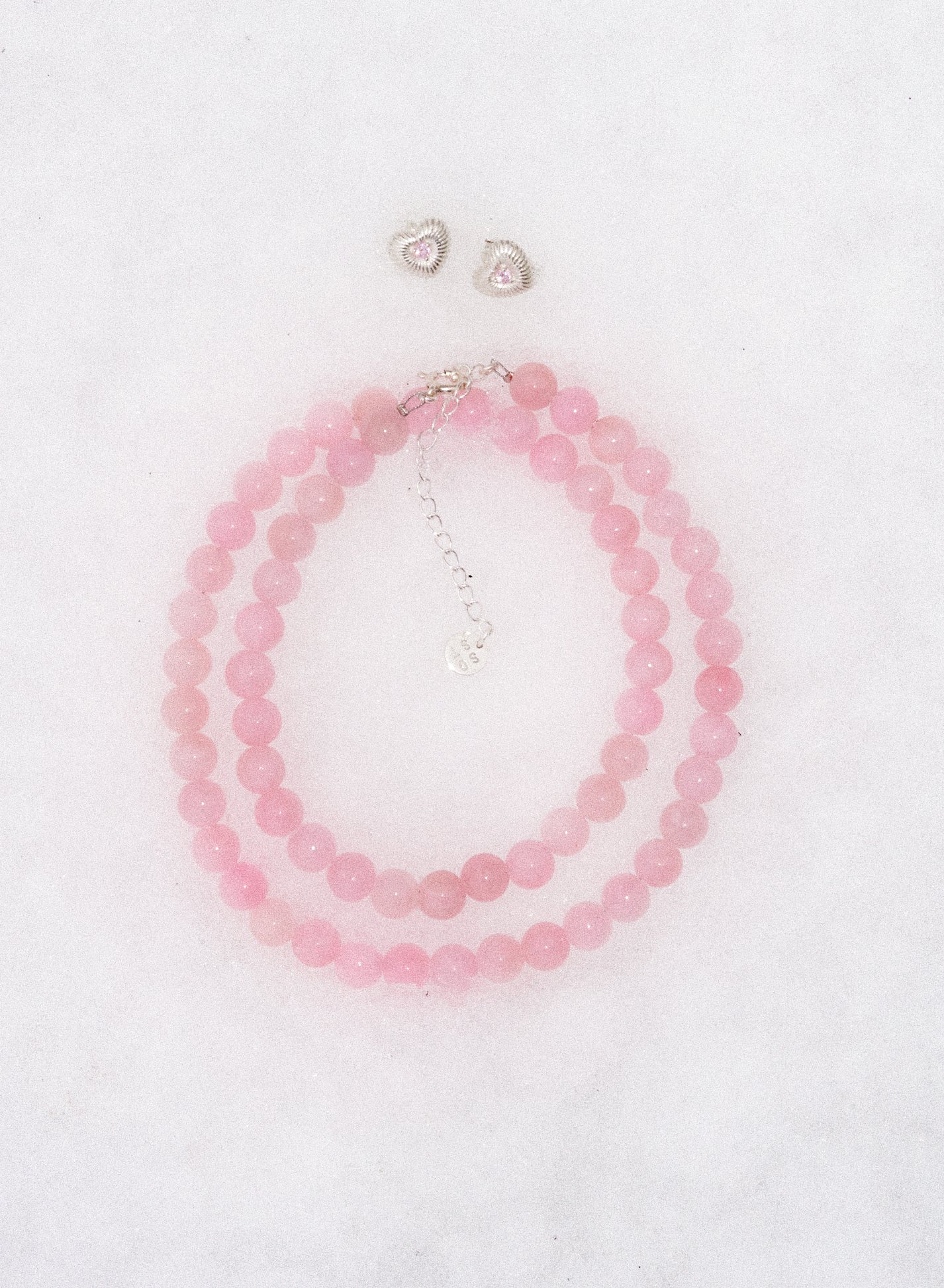 Pink Heart Gem Hoops