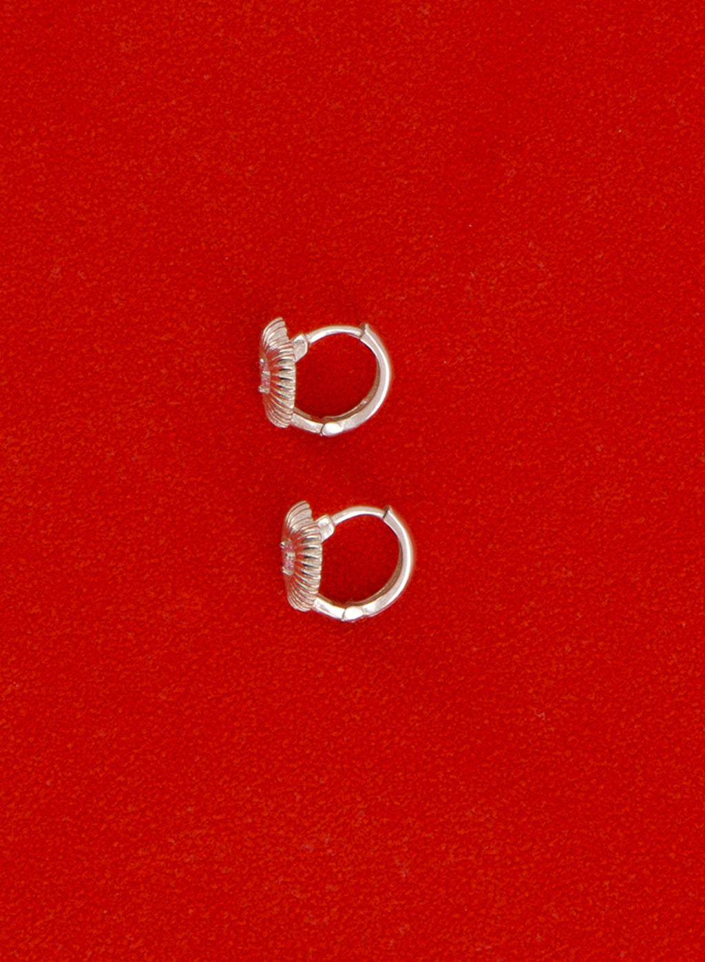 Pink Heart Gem Hoops