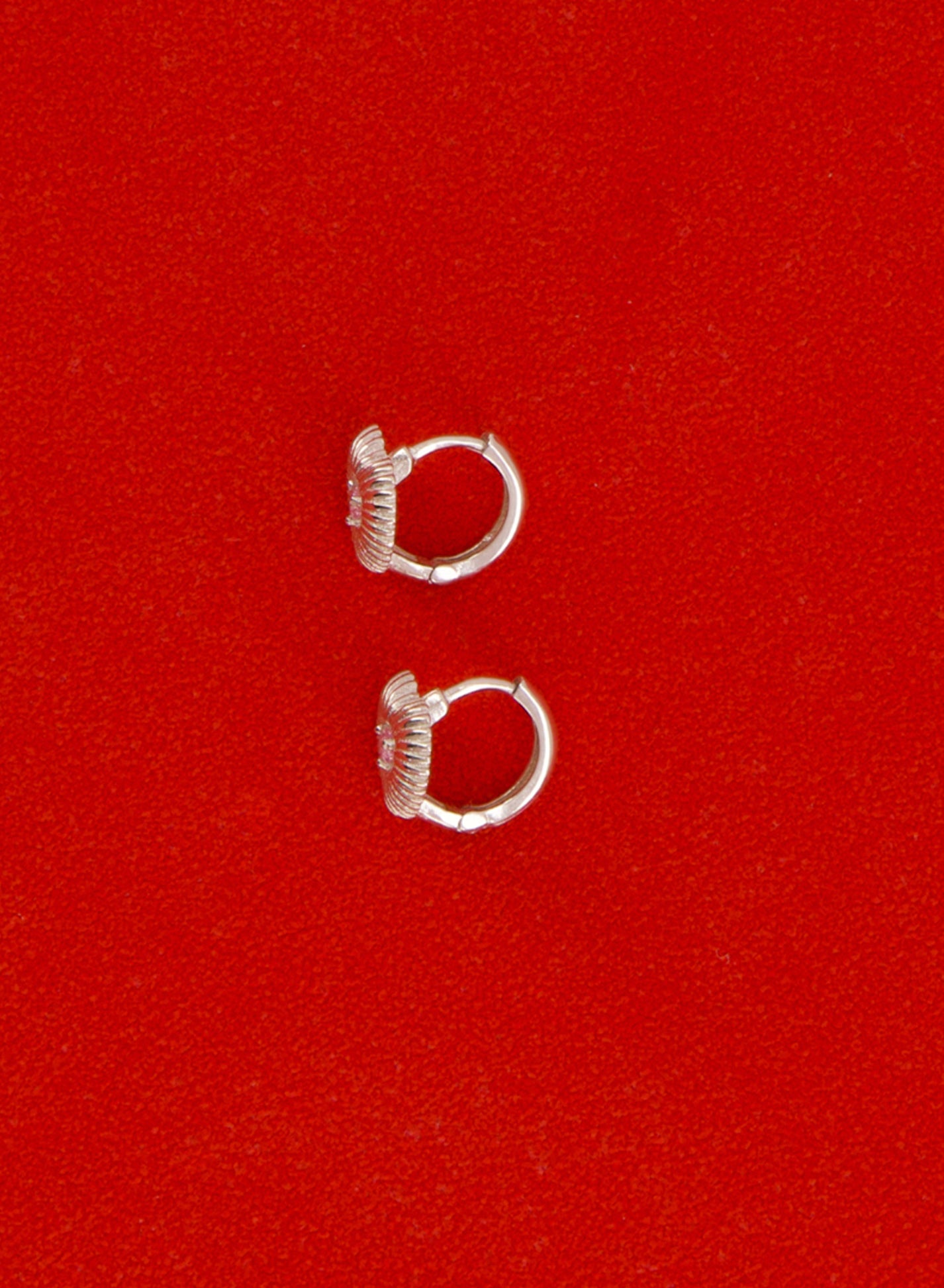 Pink Heart Gem Hoops