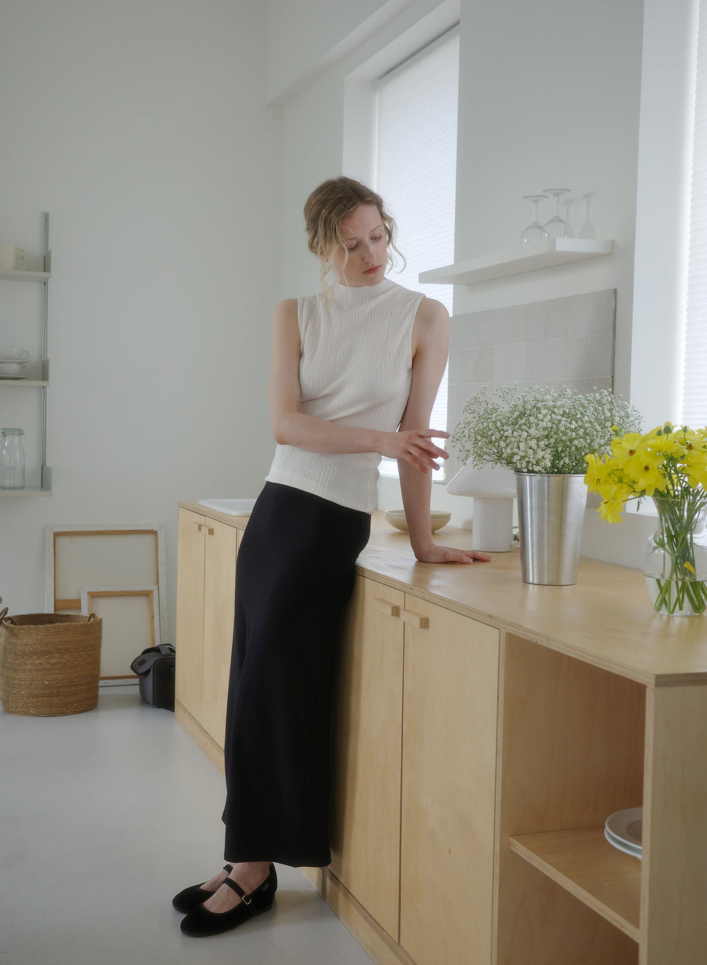 [50% OFF] Pleated Sleeveless Top ii ㅡ Cream