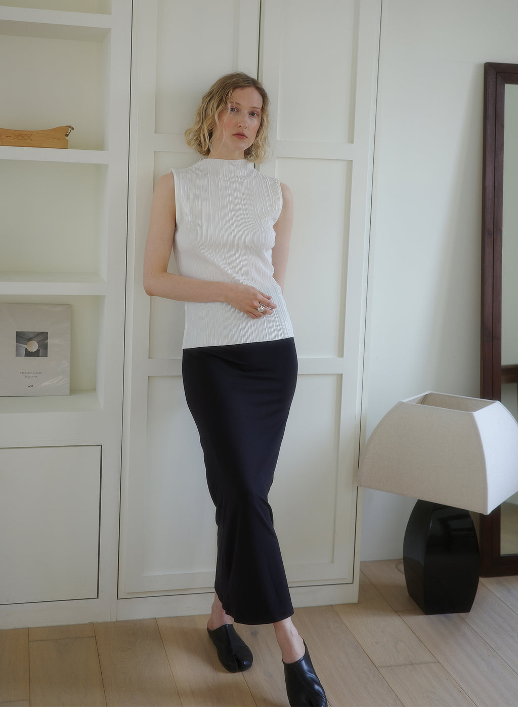 [40%OFF] Pleated Sleeveless Top ii ㅡ White