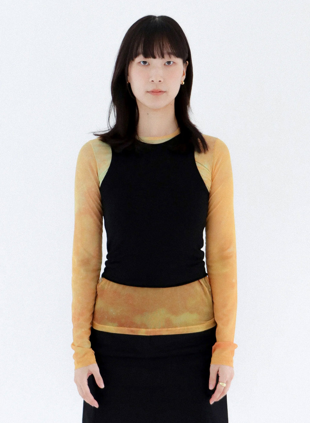 [70%OFF]SPACE MESH DIGITAL PRINT TOP