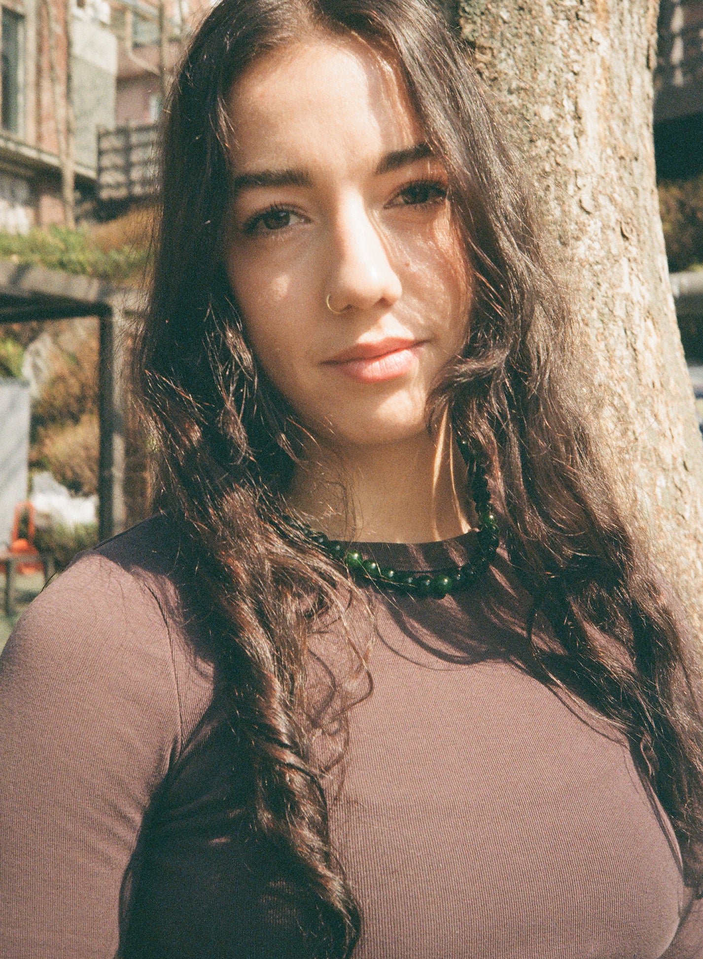 White Jade Green Necklace