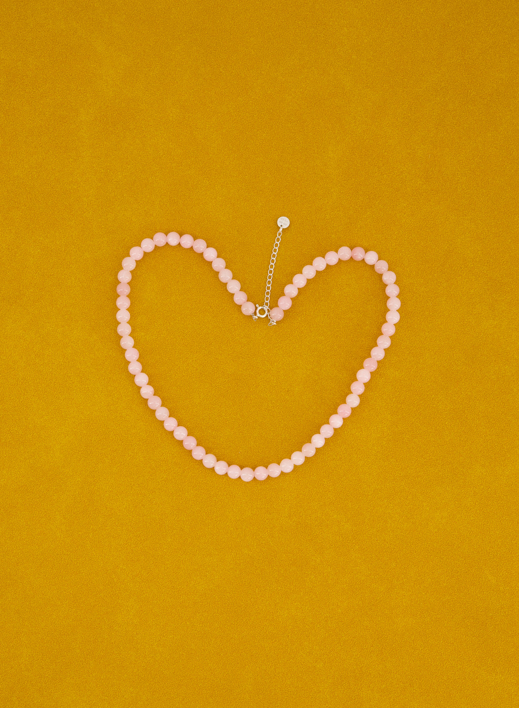 White Jade Rose Pink Necklace