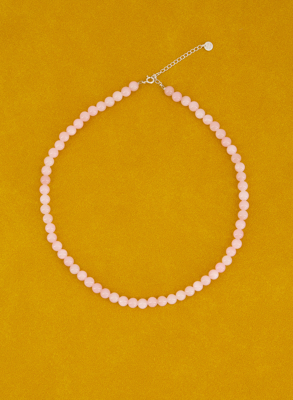 White Jade Rose Pink Necklace