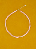 White Jade Rose Pink Necklace