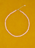 White Jade Rose Pink Necklace