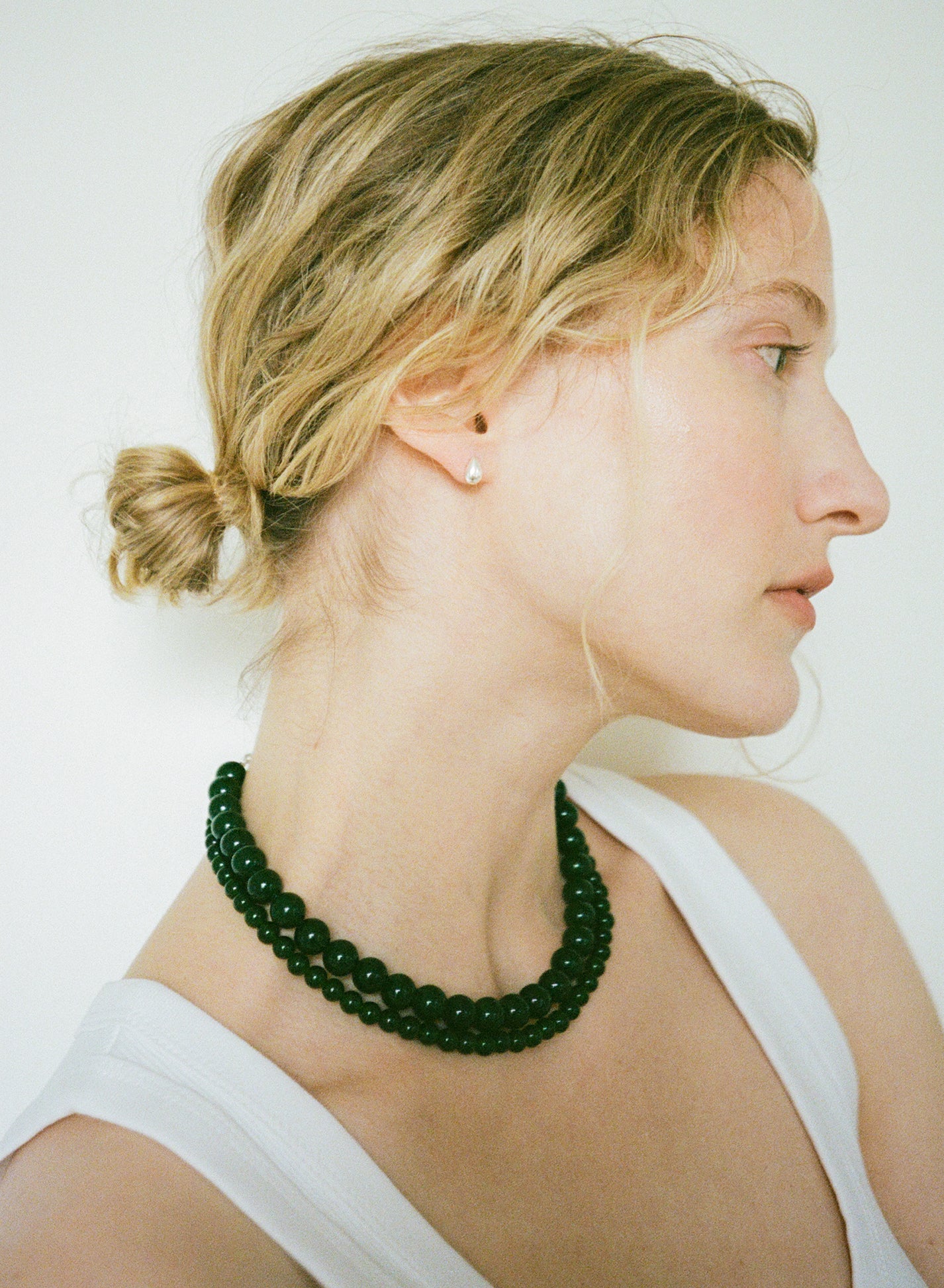 White Jade Green Necklace