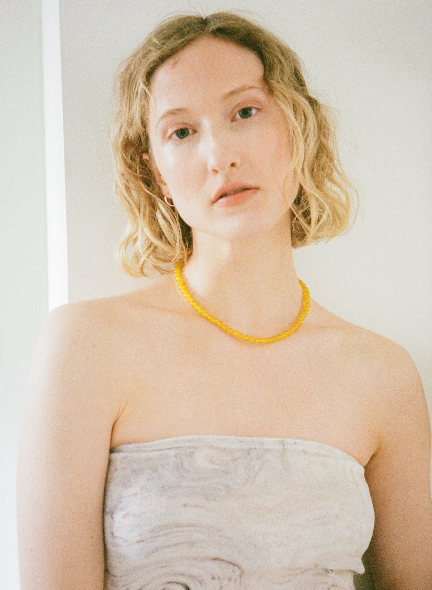 White Jade Yellow Necklace